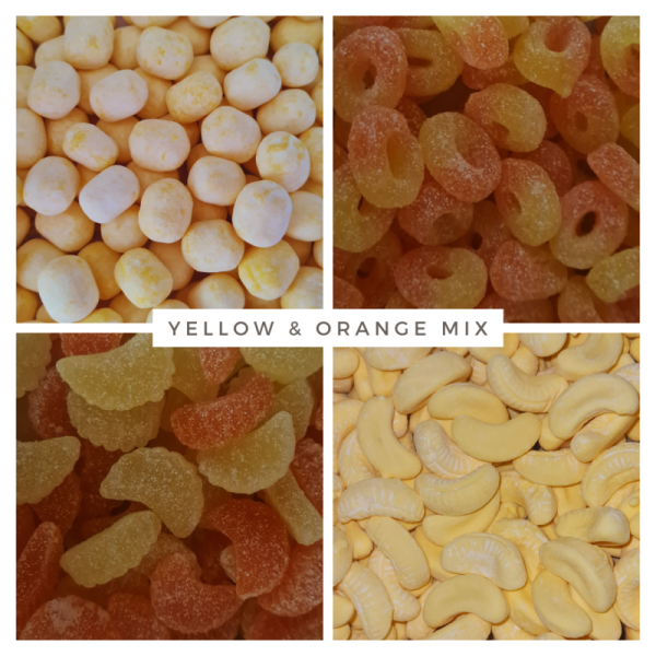 Orange & Yellow Coloured Pick & Mix Sweets Foil Pouch 500g